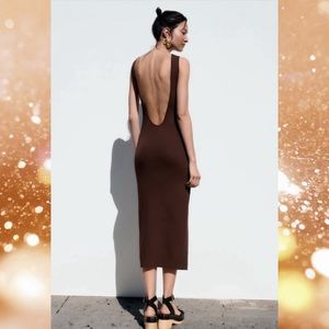 Zara knit dress open back small